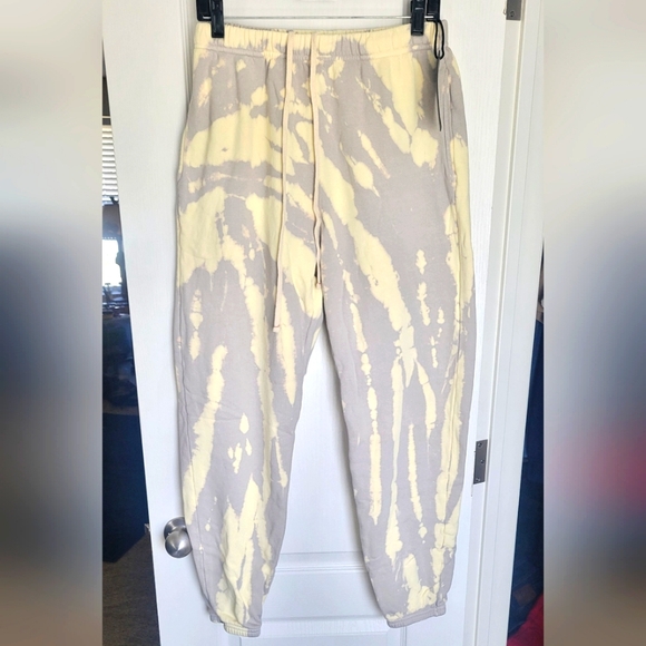 Les Tien 100% cotton tie dye yellow & gray joggers. 2 sizes available.NWT RV$233 - Picture 1 of 15
